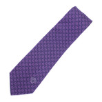 Floral Cross Pattern Silk Tie // Blue + Purple