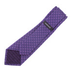 Floral Cross Pattern Silk Tie // Blue + Purple