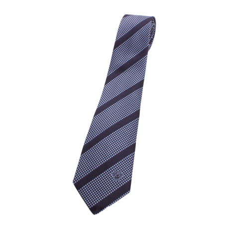 Dotted Stripe Silk Tie // Blue + Light Blue