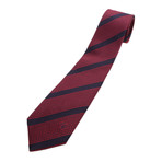 Dotted Stripe Silk Tie // Red + Black