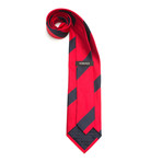 Wide Diagonal Variated Stripe Silk Tie // Red + Blue