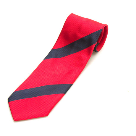 Wide Diagonal Variated Stripe Silk Tie // Red + Blue