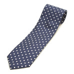 Polka Dot Silk Tie // Navy + White