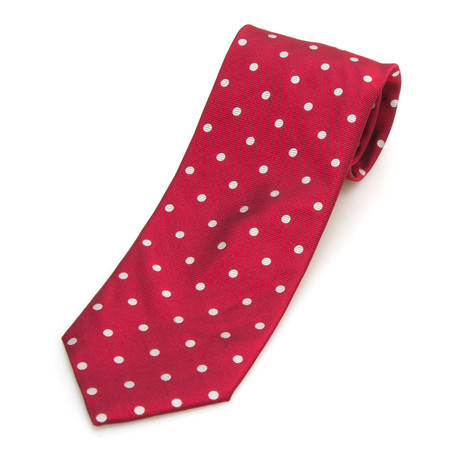 Grosgrain Polka Dot Silk Tie // Red + White