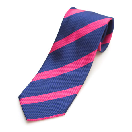 Grosgrain Striped Silk Tie // Red + Blue