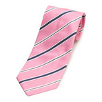 Grosgrain Variated Stripe Silk Tie // Pink + White + Blue