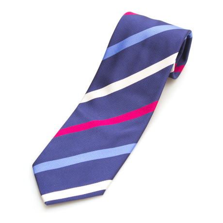Grosgrain Multi-Stripe Silk Tie // Blue + White + Red