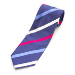 Grosgrain Multi-Stripe Silk Tie // Blue + White + Red