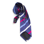 Grosgrain Multi-Stripe Silk Tie // Blue + White + Red