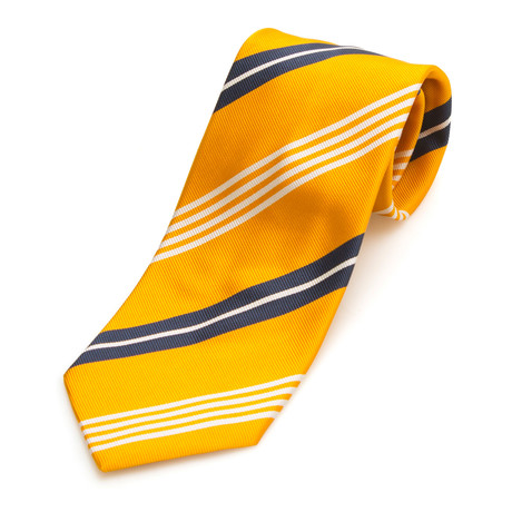 Grosgrain Multi-Stripe Silk Tie // Yellow + Blue + White