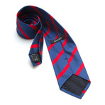 Grosgrain Striped Silk Tie // Blue + Red