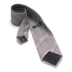 Glen Plaid Silk Tie // Beige + Blue + Black