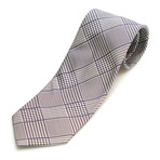 Glen Plaid Silk Tie // Beige + Blue + Black