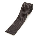 Geo Lines Straight Bottom Silk Tie // Black + White