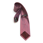 Cubed Tile Pattern Silk Tie // Red + Silver