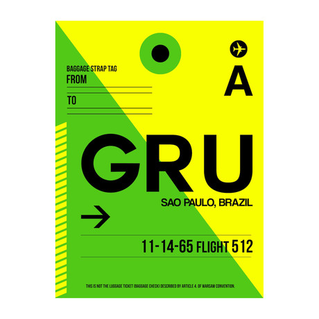 GRU Sao Paulo Luggage Tag