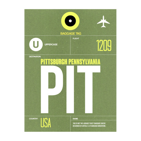 PIT Pittsburgh Luggage Tag