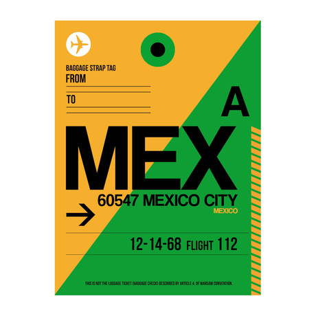 MEX Mexico City Luggage Tag