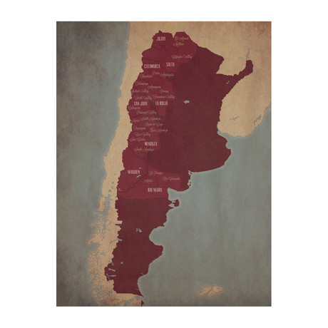 Argentina Wine Regions (Unframed)