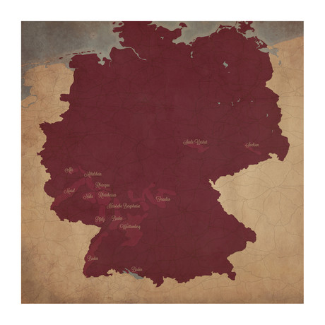 Germany Wine Regions (Unframed)