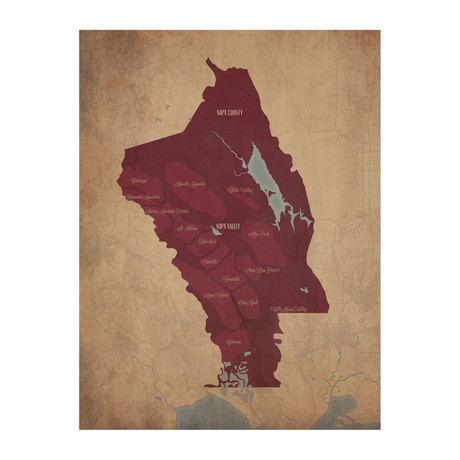Napa Valley Wine Regions (Unframed)