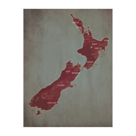 New Zealand Wine Regions (Unframed)