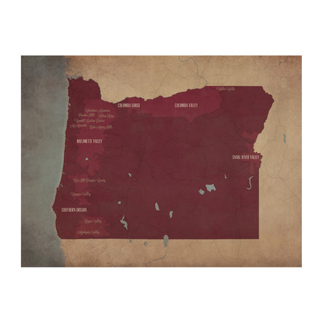 Oregon Wine Regions (Unframed)