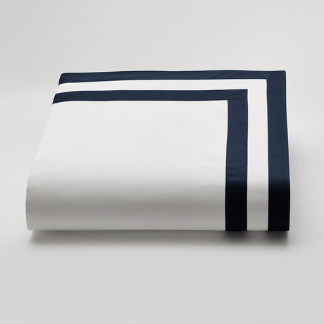 Amalfi // Duvet Cover // White + Navy (DISC // King)