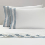 Amalfi // Pillowcases // White + Light Blue // Set of 2 (King)