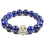 Lapis Lazuli + Cubic Zirconia Skull