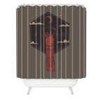 The Crimson Tower Shower Curtain