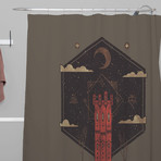 The Crimson Tower Shower Curtain