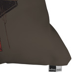 The Crimson Tower Throw Pillow (18" x 18")