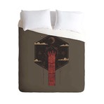 The Crimson Tower Duvet Cover (Twin)