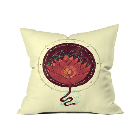 The Red Lotus Throw Pillow (18" x 18")