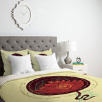 The Red Lotus Duvet Cover (Twin)