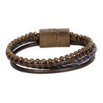 Eymen Leather Bracelet // Navy + Brown