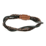 Baran Leather Bracelet // Green + Brown