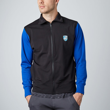 Elysium Jacket // Black + Cyan + Charcoal (S)