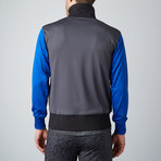 Elysium Jacket // Black + Cyan + Charcoal (XL)