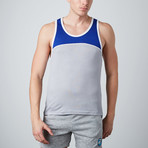 Quantum Tank // Grey + Cyan (M)