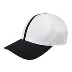 Justin Single Stripe Baseball Cap // White + Black