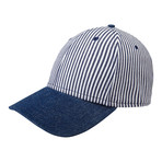 Conductor Strapback Baseball Cap // White + Blue