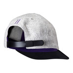 Taylor Wool Soft Crown Flat Brim Baseball Cap // Light Grey + Black