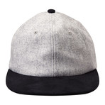 Taylor Wool Soft Crown Flat Brim Baseball Cap // Light Grey + Black