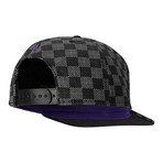 Checker Flat Brim Baseball Cap // Gray