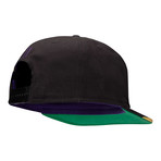 Drip Flat Brim Snapback Baseball Cap // Black + Gold