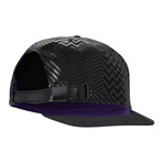 Pat Flat Brim Strapback Baseball Cap // Black