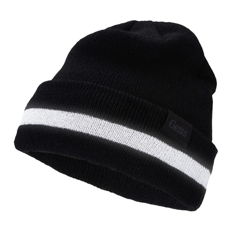 Stripe Reflective Beanie // Black