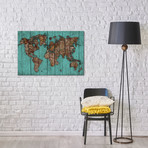 Wood Map #2 (26"W x 18"H x 0.75"D)